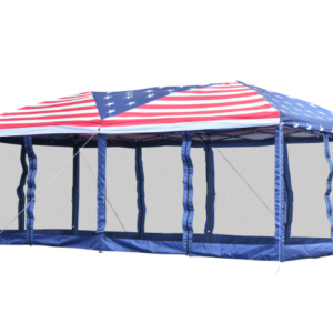 Outsunny 10' x 20' Pop Up Canopy Tent with Netting, Heavy Duty Large Party Tent, Instant Sun Shelter with Carry Bag for Backyard Garden Patio, American Flag