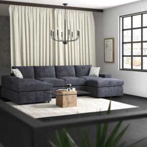 Anchoretta 6 134" Wide Reversible Modular Sectional with Ottoman