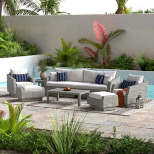 Fionnula 7 Piece Wicker Rattan Sofa Seating Group with Sunbrella Cushions